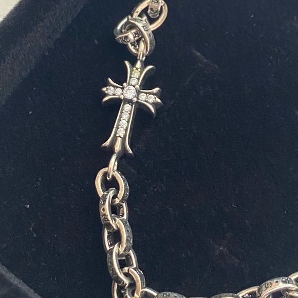 Final Price！Chrome Hearts Silver Chain Bracelet with Cross Charm - Picture 2 of 3